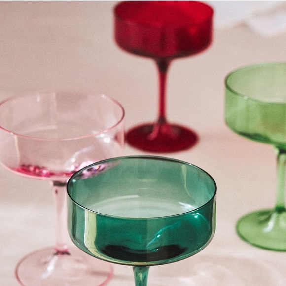 Morgan flutes Glasses Jewel Tones set of 4 - Picture 7 of 15